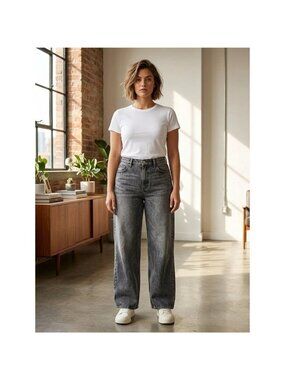 Hollister Ultra High-Rise Baggy Jeans Women's Size 16S (33x28) Black NEW